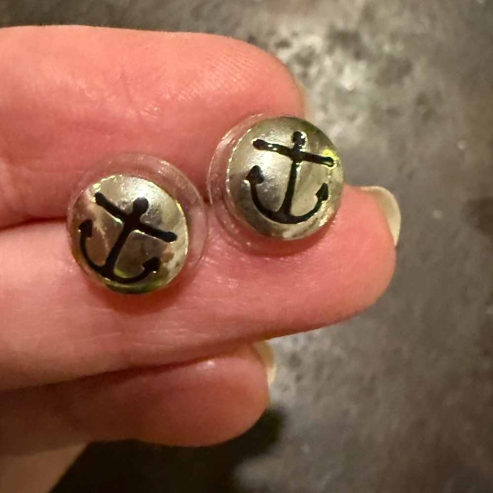 Alex and Ani Anchor Stud Earrings - Picture 2 of 3